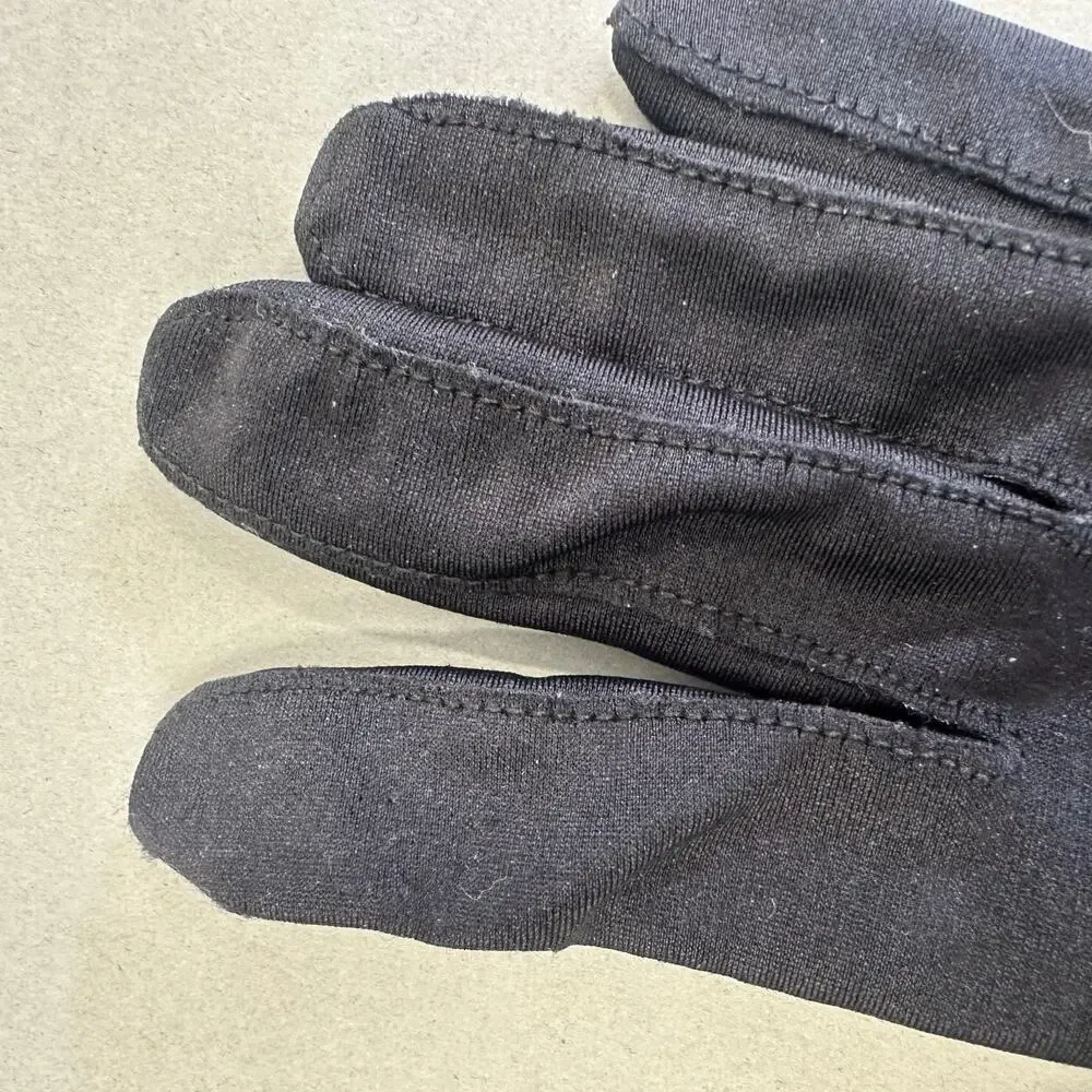 Vintage 80s Isotoner black nylon Stretchy driving liner‎ gloves one size - Picture 4 of 11